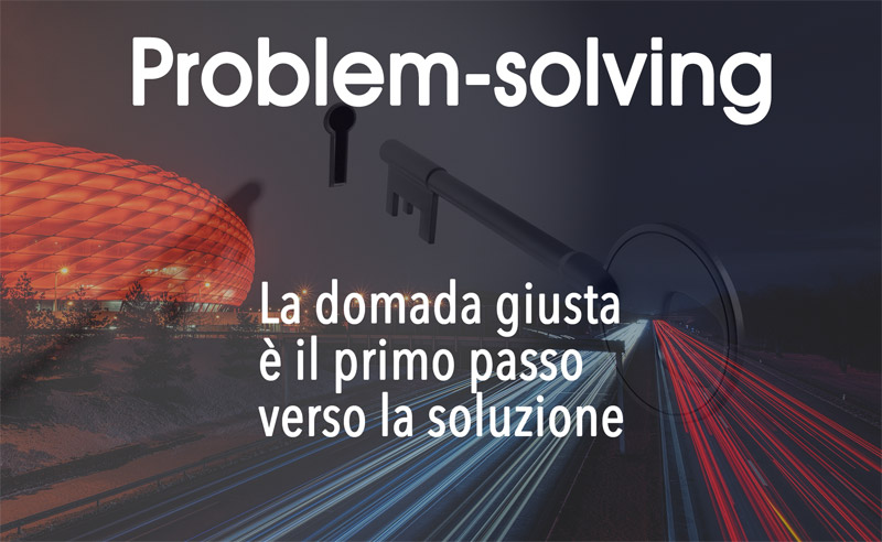 concetto di problem solving su sfondo strada luminosa